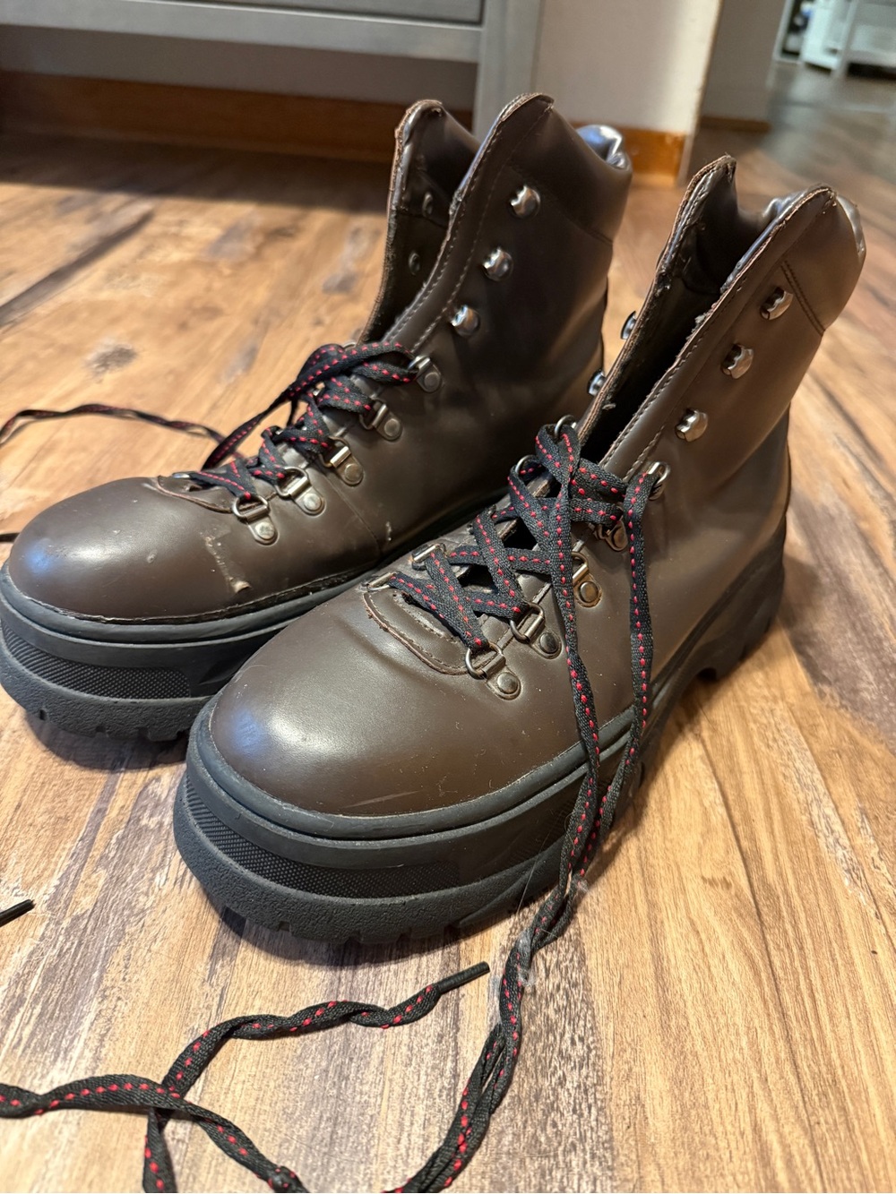 ASOS Brown Lace-Up Platform Boots